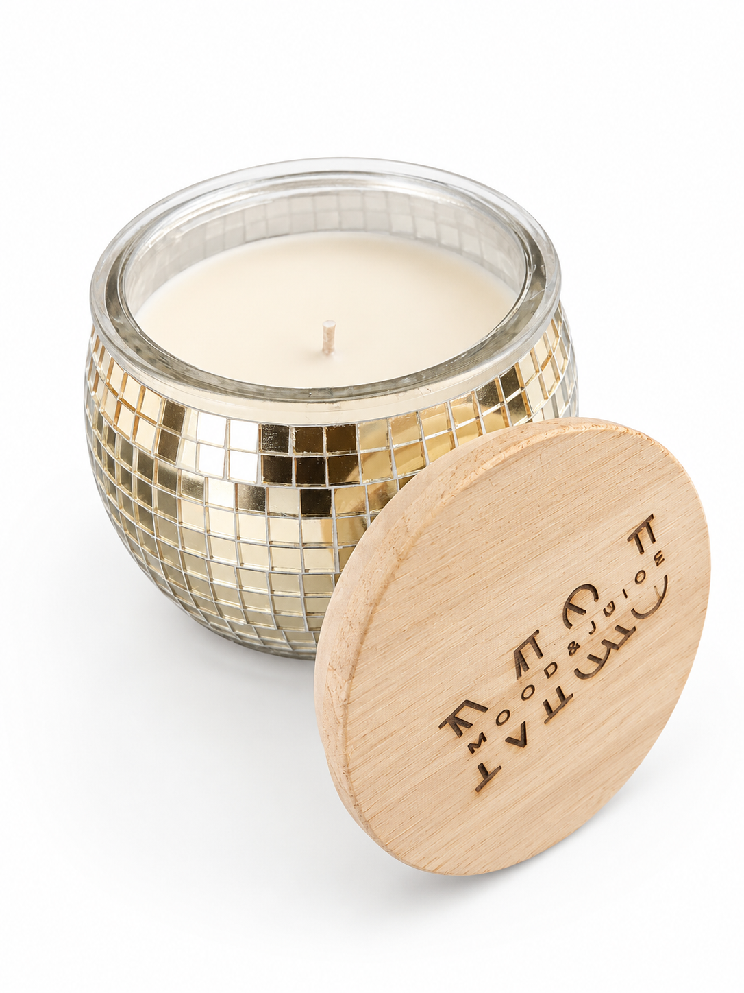 Disco Paradise – 7 oz. filled Bamboo Coconut Candle (Gold Disco Ball Edition)