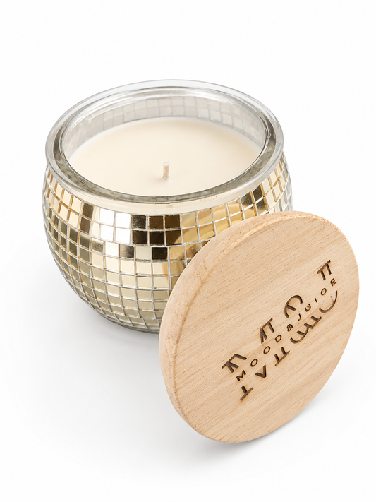 Citrus Glow – 7 oz. Orange Blossom Candle (Gold Disco Ball Edition)